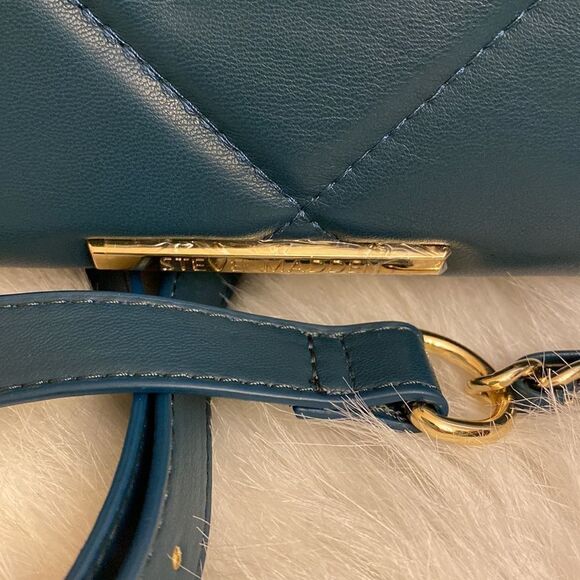 NWT Steve Madden (btulsa) Quilted Shoulder/ Crossbody Bag - Peacock Green - Picture 11 of 12